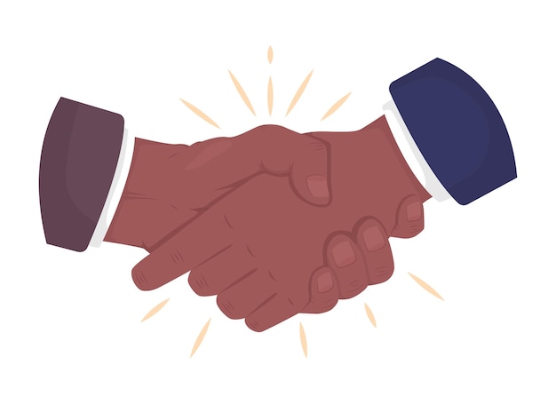 Business deal semi flat color vector hand gesture