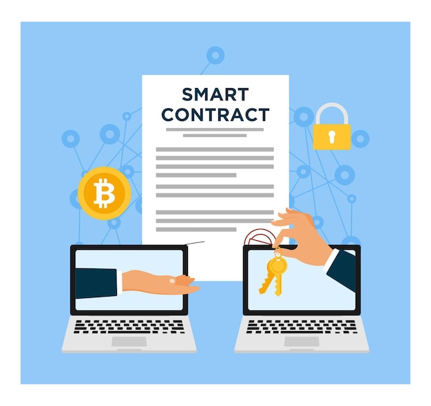 Business Deal with Smart Contract Concept