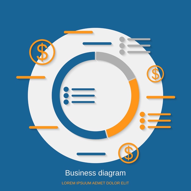 Business diagram flat design style vector concept illustration