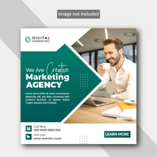 Vector business digital marketing agency social media post template or digital marketing post design