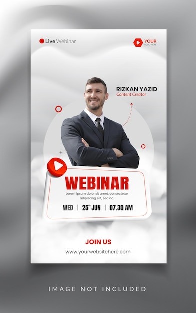 Business digital marketing webinar facebook and instagram story banner template