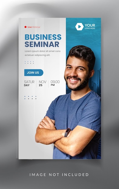 Business digital marketing webinar facebook and instagram story banner template