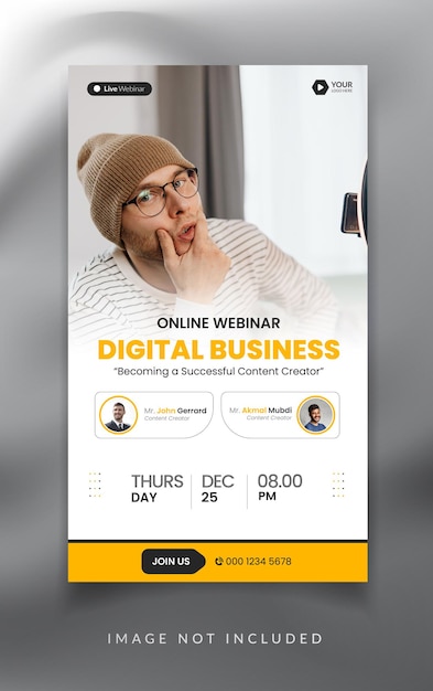 Business digital marketing webinar facebook and instagram story banner template