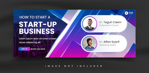 Business digital webinar facebook cover banner template