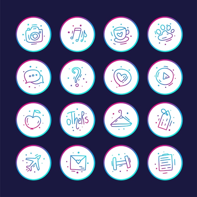 Business doodle icon set