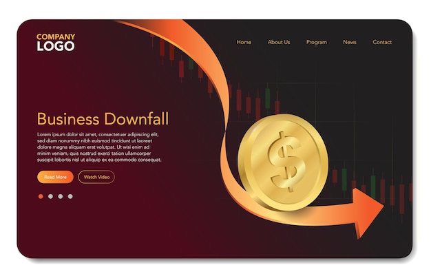 Business downfall landing page for website by imity studio imityworks