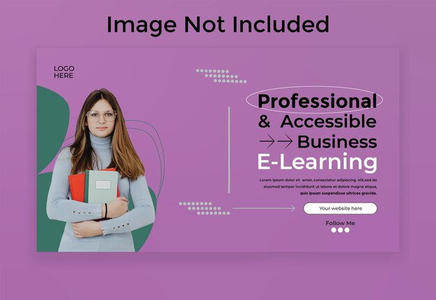 Business e-learning skills company social media promotion template