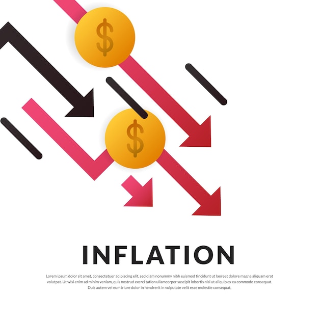 Business Economy Crisis Concept inflation money Arrow decrease lost bankrupt lost income concept