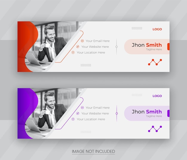 business email signature design template 2 color variation