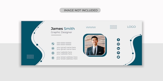 Business email signature template design or email footer and Facebook cover template