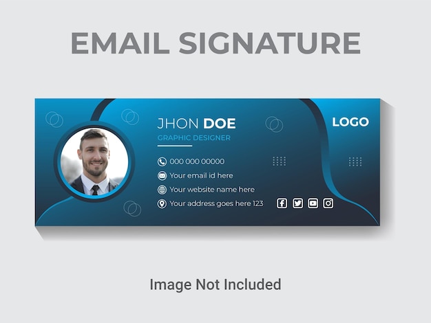 Business Email signature vector banner template