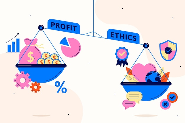 Business ethics profit and ethics on scale