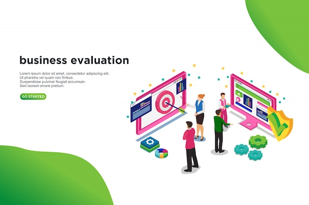 Business evaluation isometric vector illustration concept