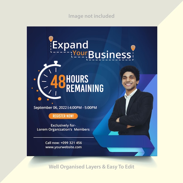 Business Expand TIming Social Media Post Banner Template