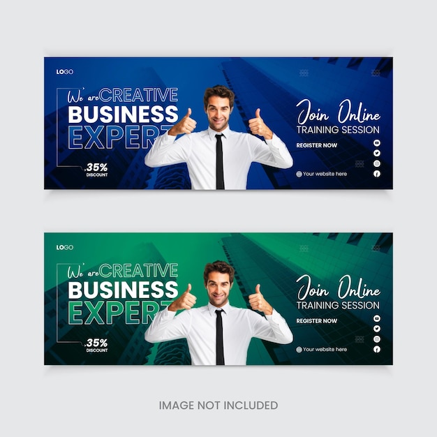 Vector business facebook cover design template