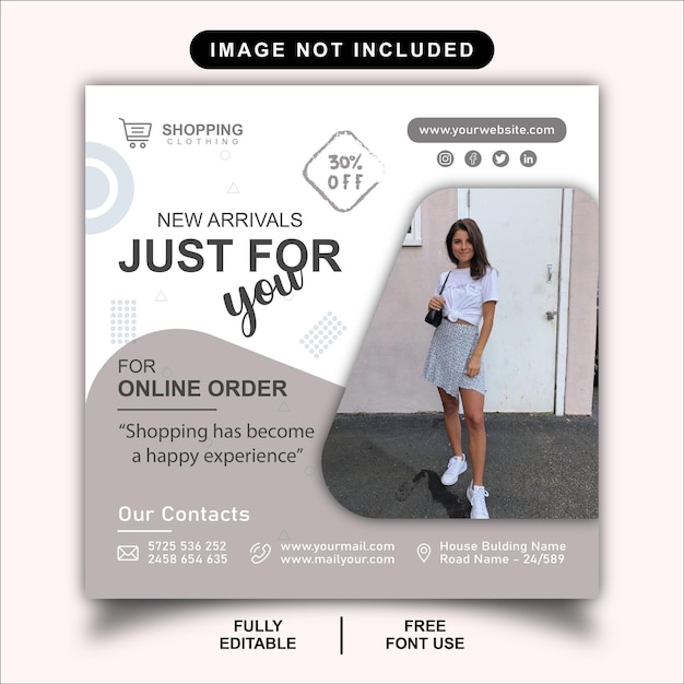 Business Fashion store social media post template