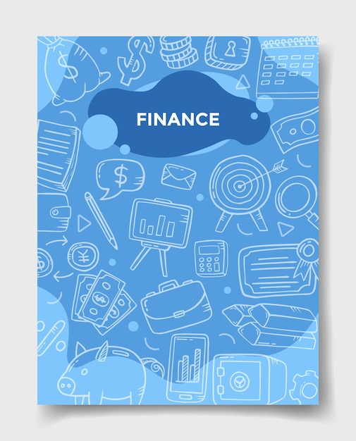 Business finance concept with doodle style for template of banners, flyer, books, and magazine cover