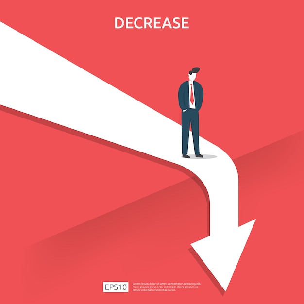 Business finance crisis concept. money fall down symbol.