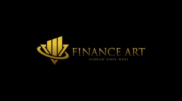 Business and Finance Logo Concept Vector Isolated in Black Background