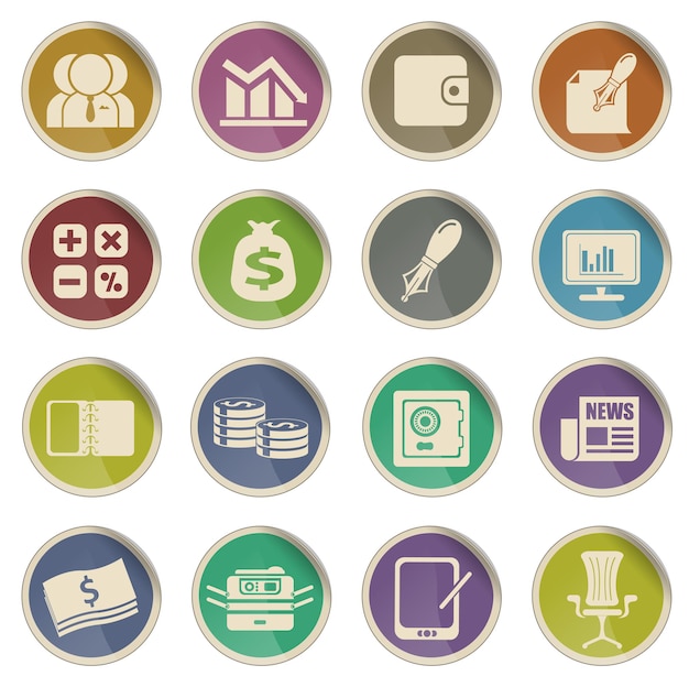 Business and Finance Web Icons. simply symbol for web icons