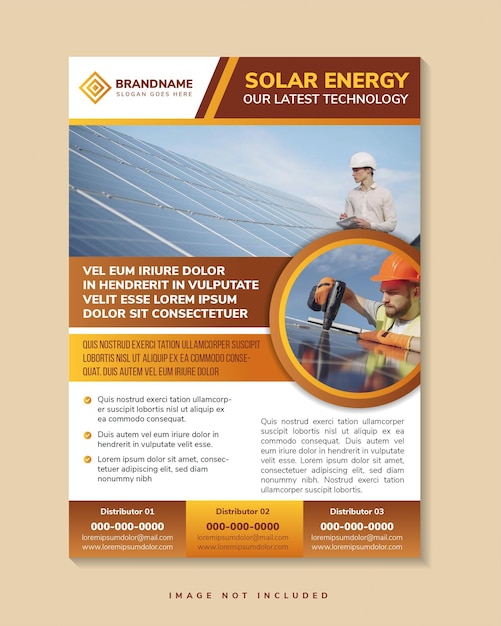 Business flyer. Annual report cover. Editable A4 poster for design renewable solar energy