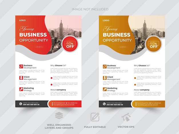 Business flyer concept for design Vertical business flyer template Modern digital marketing agency