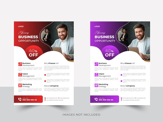 Business flyer concept for design Vertical business flyer template Modern digital marketing agency