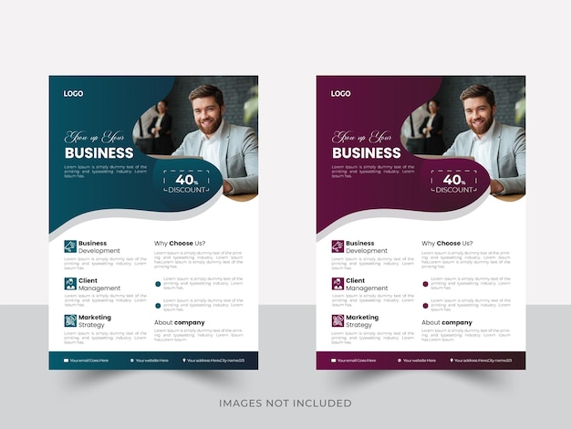 Business flyer concept for design Vertical business flyer template Modern digital marketing agency