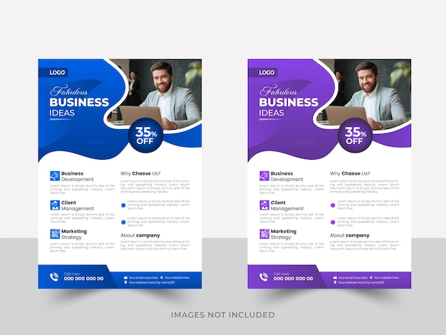 Business flyer concept for design Vertical business flyer template Modern digital marketing agency