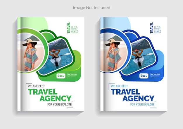 Business flyer design and brochure cover page template design for travel agency