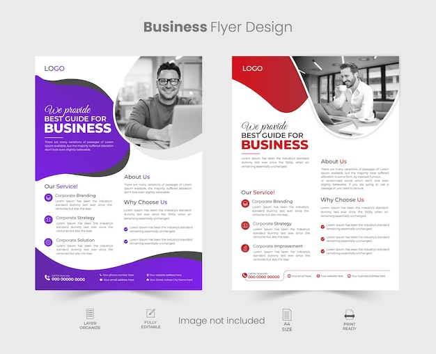 Business flyer design bundle with creative layout