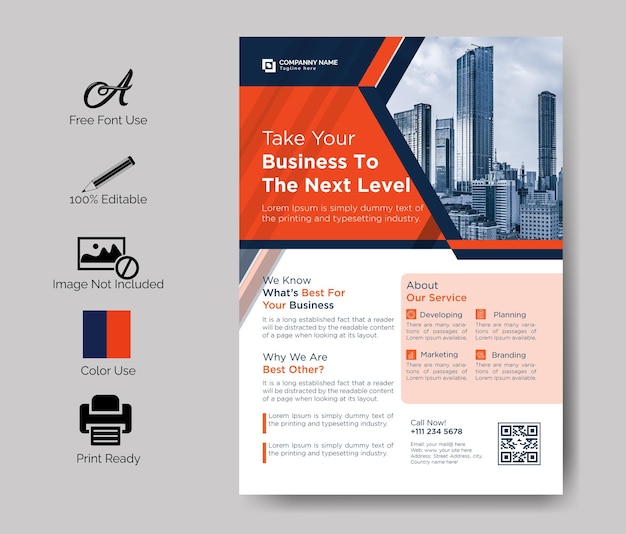 Business flyer design template Premium vector