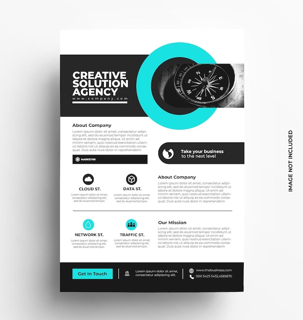 Business flyer template brochure with photo  