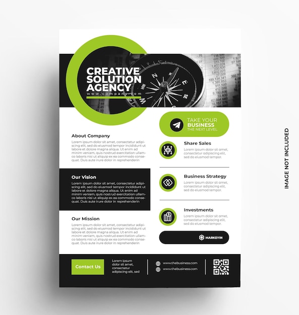 Business flyer template brochure with photo  