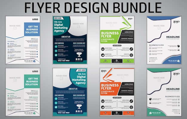 Business flyer template bundle, flyer set, corporate branding,  business brochure flyer design a4 te