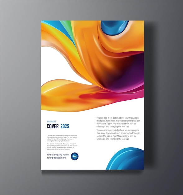 Business Flyer template cover design with colorful fluid effect greeting card background