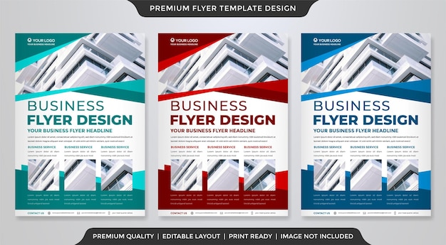 business flyer template with abstract background and modern style