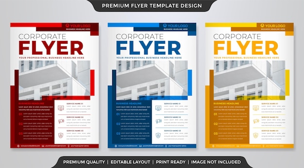 business flyer template with abstract and modern style use for company poster and cover