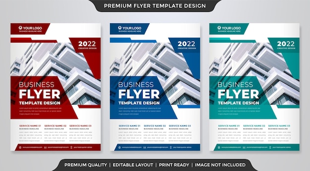 business flyer template with abstract and premium style