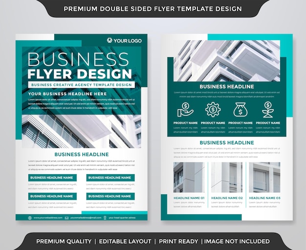 business flyer template with minimalist and abstract style