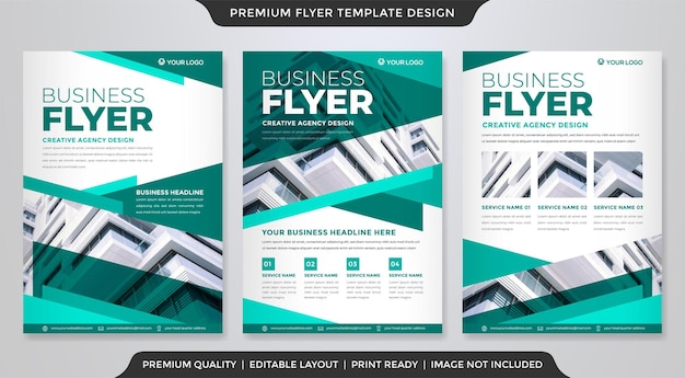 business flyer template with minimalist layout and modern style use for brochure and poster