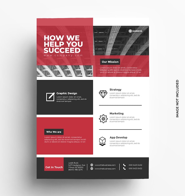 Business flyer template with photo