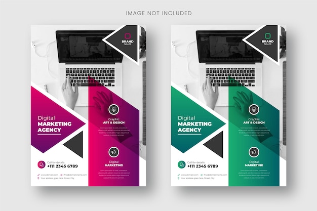 Business flyer template with photo