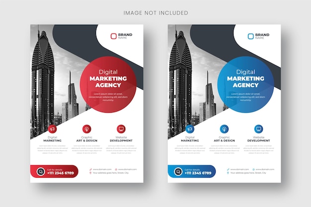 Business flyer template with photo