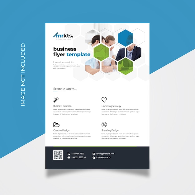 Business Flyer with Hexagon