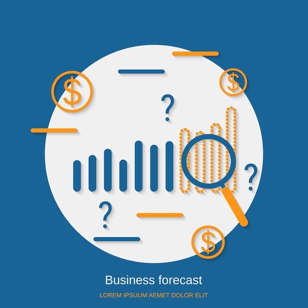 Business forecast flat design style vector concept illustration