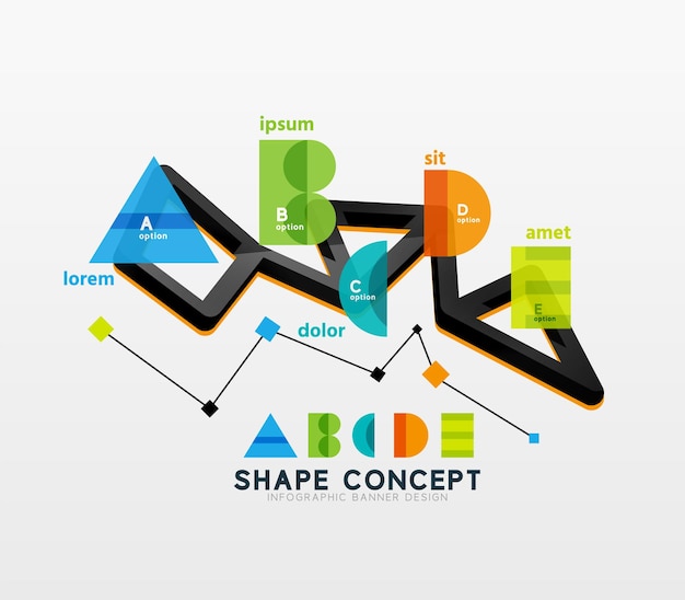 Business geometric infographic diagram layout