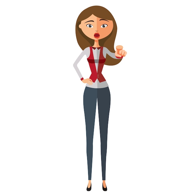 Business girl motivation flat cartoon illustration