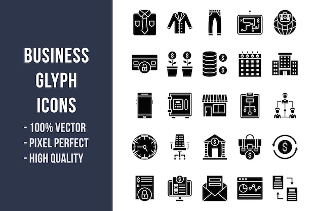 Business Glyph Icons