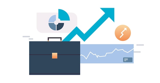 Business goals and achieving business goal development progress or growth flat vector illustration